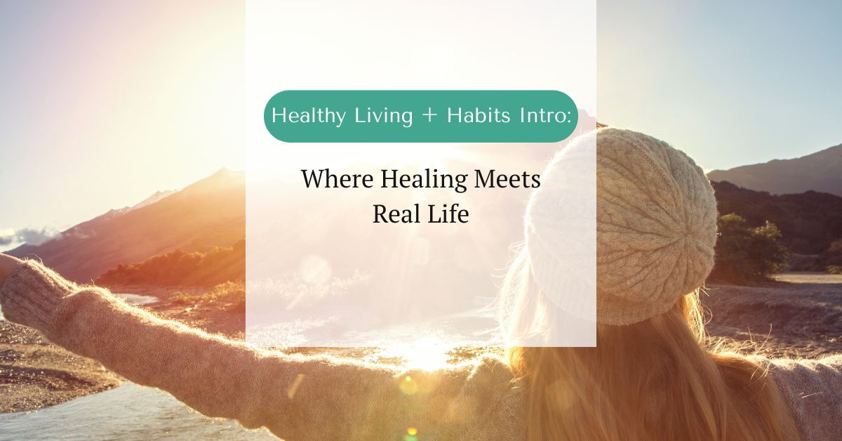 Woman standing outdoors with arms outstretched toward the rising sun, symbolizing calm, renewal, and the power of supportive daily habits.