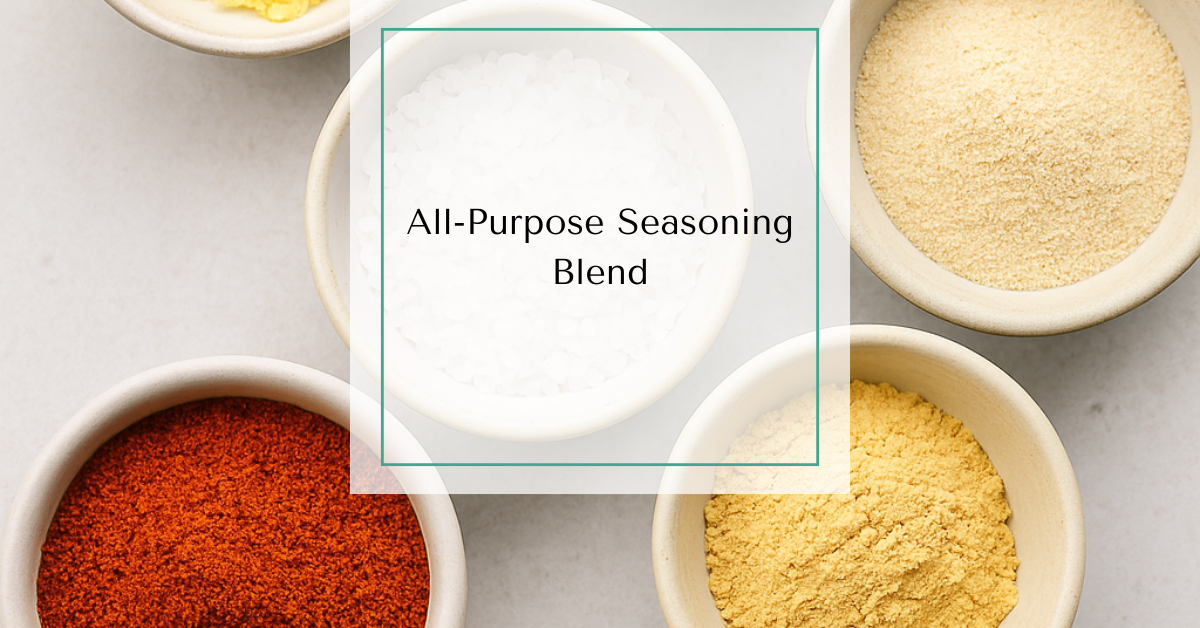 A close-up of colorful ground spices in small ceramic bowls on a white countertop