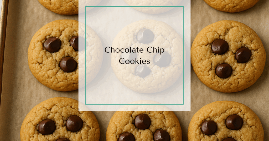 Golden almond flour chocolate chip cookies cooling on a parchment-lined baking sheet.