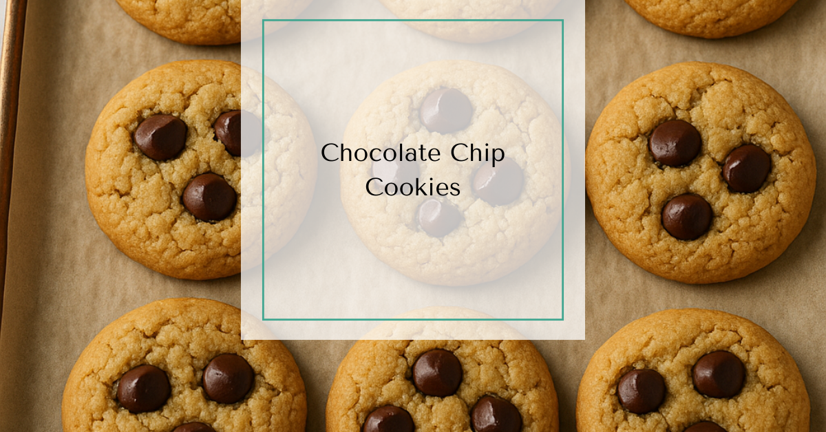 Golden almond flour chocolate chip cookies cooling on a parchment-lined baking sheet.